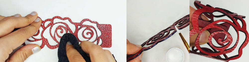 Cricut bracelet DIY overview step 6: Finish and seal your leather